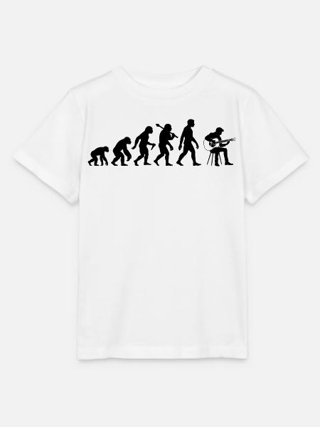 Akustikgitarre Evolution Gitarrenspieler Gitarrist - Stanley/Stella Kinder T-Shirt MINI CREATOR  - Weiß