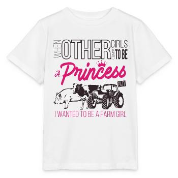 Agriculteur princesse de ferme tracteur cadeau vache - T-shirt bio MINI CREATOR Stanley/Stella Enfant - blanc - Devant - Maike (125cm)