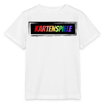 Kartenspiele bunter Schriftzug - Stanley/Stella Kinder T-Shirt MINI CREATOR  - Weiß - Vorne - Maike (125cm)