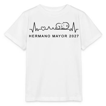 Futuro Hermano Mayor 2027 Ritmo Cardiaco Embarazo - Stanley/Stella Kinder T-Shirt MINI CREATOR  - Weiß - Vorne - Maike (125cm)