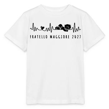 Fratello Maggiore 2027 Annuncio Gravidaza - Stanley/Stella Kinder T-Shirt MINI CREATOR  - Weiß - Vorne - Maike (125cm)