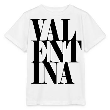 Valentina Nom Prénom Police moderne Word Art - T-shirt bio MINI CREATOR Stanley/Stella Enfant - blanc - Devant - Maike (125cm)