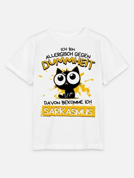 Allergisch gegen Dummheit – Sarkasmus Katze - Stanley/Stella Kinder T-Shirt MINI CREATOR  - Weiß