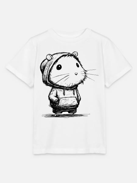 Kawaii Hamster Cartoon Skizze – süßes Motiv - Stanley/Stella Kinder T-Shirt MINI CREATOR - Weiß