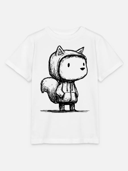 Kawaii Eichhörnchen Cartoon Skizze – niedlich - Stanley/Stella Kinder T-Shirt MINI CREATOR - Weiß