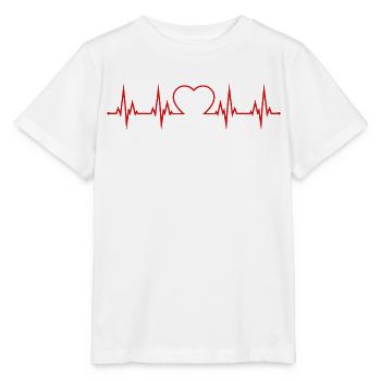 Battement du cœur cardiaque ECG amour cœur - T-shirt bio MINI CREATOR Stanley/Stella Enfant - blanc - Devant - Maike (125cm)