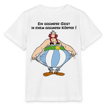 Obelix: Ein gesunder Geist, in einem Gesunden Kör - Stanley/Stella Kinder T-Shirt MINI CREATOR  - Weiß - Vorne - Maike (125cm)