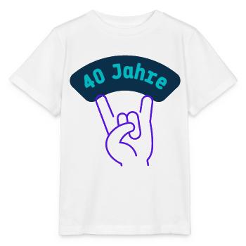 40 Jahre mit Rockmusik - Stanley/Stella Kinder T-Shirt MINI CREATOR  - Weiß - Vorne - Maike (125cm)