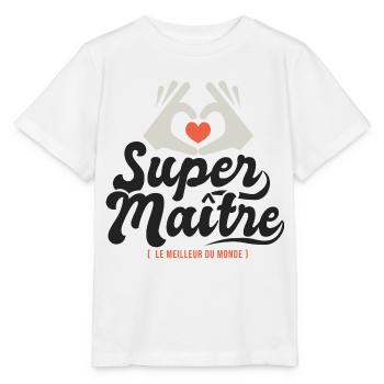 Super maitre l unique cadeau maître instituteur - T-shirt bio MINI CREATOR Stanley/Stella Enfant - blanc - Devant - Maike (125cm)