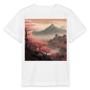 Japanische Kirschblüten Sakura Japanische Kunst - Stanley/Stella Kinder T-Shirt MINI CREATOR  - Weiß - Vorne - Maike (125cm)