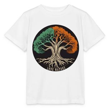 Arbre / Nature / Terre / Écorce / Racines / Feuilles - T-shirt bio MINI CREATOR Stanley/Stella Enfant - blanc - Devant - Maike (125cm)