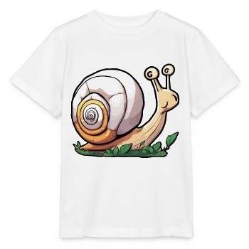 Snail / Animal / Crawling / Slimy / Slow - Stanley/Stella MINI CREATOR Kids’ T-Shirt - white - Front - Maike (125cm)