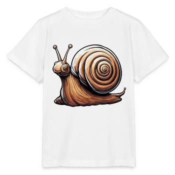 Snail / Animal / Crawling / Slimy / Slow - Stanley/Stella MINI CREATOR Kids’ T-Shirt - white - Front - Maike (125cm)