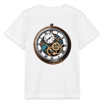 Uhr / Uhrwerk / Uhrzeit / Zeiger / Zeit / Antik - Stanley/Stella Kinder T-Shirt MINI CREATOR  - Weiß - Vorne - Maike (125cm)