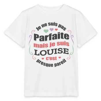 LOUISE PARFAITE - PRENOM LOUISE - T-shirt bio MINI CREATOR Stanley/Stella Enfant - blanc - Devant - Maike (125cm)