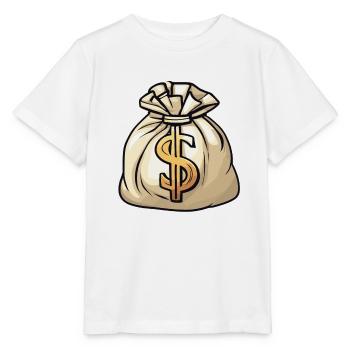 Geldsack / Scheine / Münzen / Zaster / Vermögen - Stanley/Stella Kinder T-Shirt MINI CREATOR  - Weiß - Vorne - Maike (125cm)