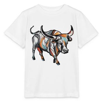 Stier / Bulle / Tier / Hörner / Stierkampf - Stanley/Stella Kinder T-Shirt MINI CREATOR  - Weiß - Vorne - Maike (125cm)