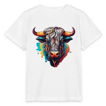 Stier / Bulle / Tier / Hörner / Stierkampf - Stanley/Stella Kinder T-Shirt MINI CREATOR  - Weiß - Vorne - Maike (125cm)