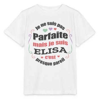 ELISA PARFAITE - PRENOM ELISA - T-shirt bio MINI CREATOR Stanley/Stella Enfant - blanc - Devant - Maike (125cm)