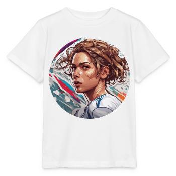 Fußballerin / Sport / Fußballplatz / Verein / FC - Stanley/Stella Kinder T-Shirt MINI CREATOR  - Weiß - Vorne - Maike (125cm)