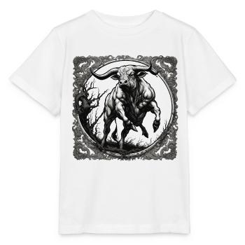 Stier / Bulle / Tier / Hörner / Stierkampf - Stanley/Stella Kinder T-Shirt MINI CREATOR  - Weiß - Vorne - Maike (125cm)