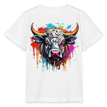 Stier / Bulle / Tier / Hörner / Stierkampf - Stanley/Stella Kinder T-Shirt MINI CREATOR  - Weiß - Vorne - Maike (125cm)