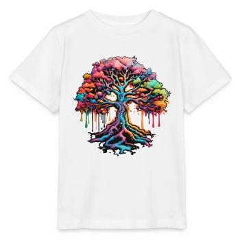 Arbre / Nature / Terre / Écorce / Racines / Feuilles - T-shirt bio MINI CREATOR Stanley/Stella Enfant - blanc - Devant - Maike (125cm)