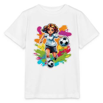 Fußballerin / Sport / Fußballplatz / Verein / FC - Stanley/Stella Kinder T-Shirt MINI CREATOR  - Weiß - Vorne - Maike (125cm)