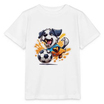 Soccer Dog / Animal / Soccer / Goal / Sports - Stanley/Stella MINI CREATOR Kids’ T-Shirt - white - Front - Maike (125cm)