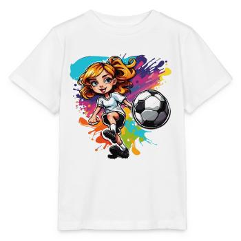 Fußballerin / Sport / Fußballplatz / Verein / FC - Stanley/Stella Kinder T-Shirt MINI CREATOR  - Weiß - Vorne - Maike (125cm)