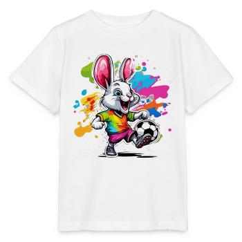 Soccer Bunny / Animal / Soccer / Goal / Sports - Stanley/Stella MINI CREATOR Kids’ T-Shirt - white - Front - Maike (125cm)