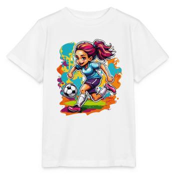 Fußballerin / Sport / Fußballplatz / Verein / FC - Stanley/Stella Kinder T-Shirt MINI CREATOR  - Weiß - Vorne - Maike (125cm)