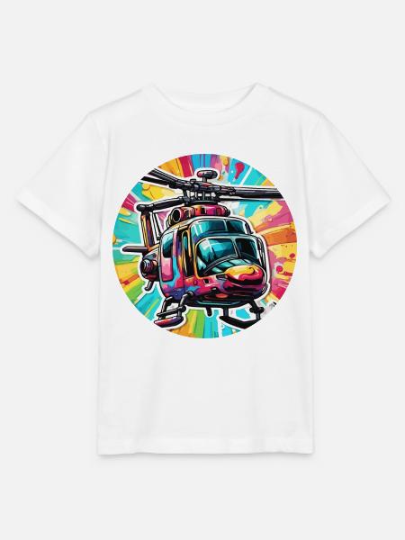 Helikopter / Hubschrauber / fliegen / Luftfahrt - Stanley/Stella Kinder T-Shirt MINI CREATOR - Weiß