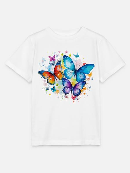 Schmetterlinge Bunt Farbenfroh Schön Kunst Natur - Stanley/Stella Kinder T-Shirt MINI CREATOR  - Weiß