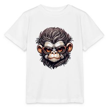 Affe / Tier / Zoo / Schimpanse / Wild / Comic - Stanley/Stella Kinder T-Shirt MINI CREATOR  - Weiß - Vorne - Maike (125cm)
