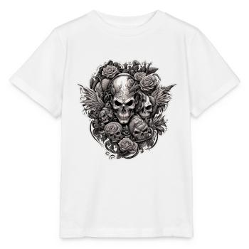 Skull / skull / skeleton / gothic / tattoo - Stanley/Stella MINI CREATOR Kids’ T-Shirt - white - Front - Maike (125cm)