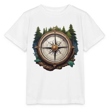 Kompass / Himmelsrichtung / Reisen / Survival - Stanley/Stella Kinder T-Shirt MINI CREATOR  - Weiß - Vorne - Maike (125cm)