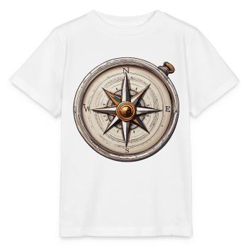 Kompass / Himmelsrichtung / Reisen / Survival - Stanley/Stella Kinder T-Shirt MINI CREATOR  - Weiß - Vorne - Maike (125cm)