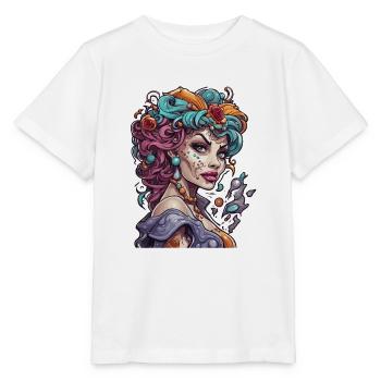 teuflische Frau / blut / Gothic / Heavy Metal - Stanley/Stella Kinder T-Shirt MINI CREATOR  - Weiß - Vorne - Maike (125cm)