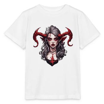 teuflische Frau / blut / Gothic / Heavy Metal - Stanley/Stella Kinder T-Shirt MINI CREATOR  - Weiß - Vorne - Maike (125cm)