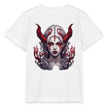 teuflische Frau / blut / Gothic / Heavy Metal - Stanley/Stella Kinder T-Shirt MINI CREATOR  - Weiß - Vorne - Maike (125cm)