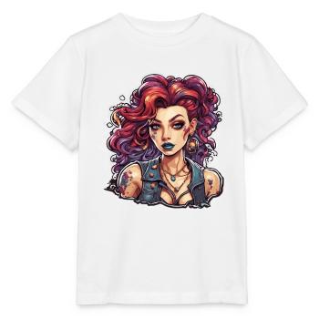 teuflische Frau / blut / Gothic / Heavy Metal - Stanley/Stella Kinder T-Shirt MINI CREATOR  - Weiß - Vorne - Maike (125cm)