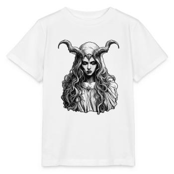 teuflische Frau / blut / Gothic / Heavy Metal - Stanley/Stella Kinder T-Shirt MINI CREATOR  - Weiß - Vorne - Maike (125cm)
