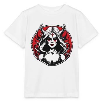 teuflische Frau / blut / Gothic / Heavy Metal - Stanley/Stella Kinder T-Shirt MINI CREATOR  - Weiß - Vorne - Maike (125cm)