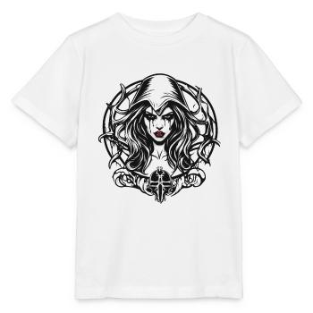 teuflische Frau / blut / Gothic / Heavy Metal - Stanley/Stella Kinder T-Shirt MINI CREATOR  - Weiß - Vorne - Maike (125cm)