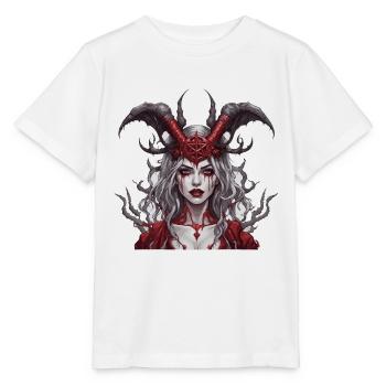 teuflische Frau / blut / Gothic / Heavy Metal - Stanley/Stella Kinder T-Shirt MINI CREATOR  - Weiß - Vorne - Maike (125cm)