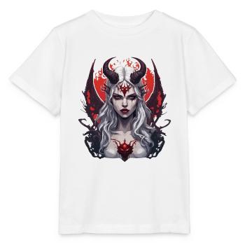 teuflische Frau / blut / Gothic / Heavy Metal - Stanley/Stella Kinder T-Shirt MINI CREATOR  - Weiß - Vorne - Maike (125cm)