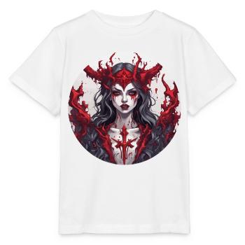 teuflische Frau / blut / Gothic / Heavy Metal - Stanley/Stella Kinder T-Shirt MINI CREATOR  - Weiß - Vorne - Maike (125cm)
