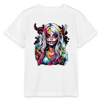 teuflische Frau / blut / Gothic / Heavy Metal - Stanley/Stella Kinder T-Shirt MINI CREATOR  - Weiß - Vorne - Maike (125cm)