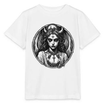 teuflische Frau / blut / Gothic / Heavy Metal - Stanley/Stella Kinder T-Shirt MINI CREATOR  - Weiß - Vorne - Maike (125cm)